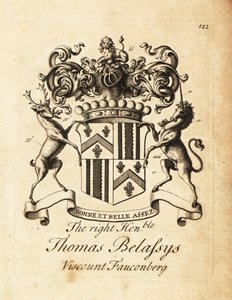 Wapen van de Zeer Eerwaarde Thomas Belasyse, Graaf Fauconberg of Thomas Belassys, Burggraaf Fauconberg (1699-1774) door Andrew Johnston