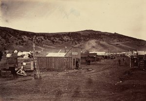Plaat 29. Bear River City, bij de kolenvelden,1869 (foto) door Andrew Joseph Russell
