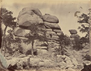 Plaat 3. Granietrots, bij Beaufort Station,1869 (foto) door Andrew Joseph Russell