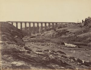 Plaat 7. Dale Creek Brug, algemeen beeld,1869 (foto) door Andrew Joseph Russell