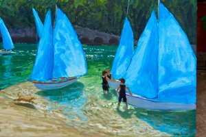 Blauwe zeilen, Looe, 2018