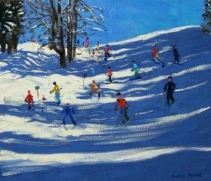 Blauwe schaduwen, Morzine door Andrew Macara