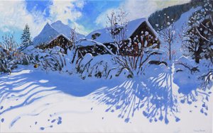 Verse sneeuw, Morzine Village, 2015 door Andrew Macara