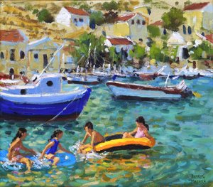 Plezier in bootjes, Symi, Griekenland