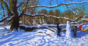 De sneeuwman, Calke Abbey, Ticknall, Derby, 2022