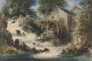 Een bovenslagmolen door Andrew Nicholl