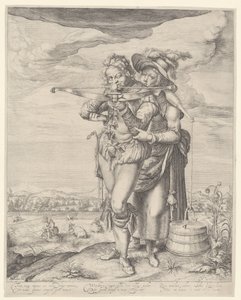 Boogschutter en melkmeisje door Andries Jacobsz. Stock (possibly)