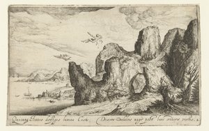 Landschap met de val van Icarus door Andries Jacobsz. Stock