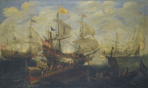 De Slag bij Lepanto op 7 oktober 1571 door Andries van Eertvelt