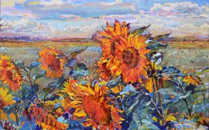 Levendig zonnebloemenveld door Andrii Kutsachenko