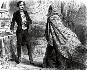Illustratie voor Graaf van Monte Cristo, roman door Alexandre Dumas (1802-1870) en Auguste Maquet (1813-1888), gravure naar tekening door Ange Louis Janet (1815-1872) door Ange Louis (1815 72) Janet