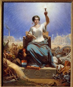 Frankrijk verlicht de wereld. Allegorie. Schilderij door Janet Lange