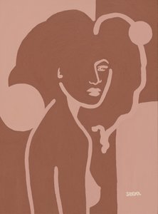 Minimalistische naakte vrouw