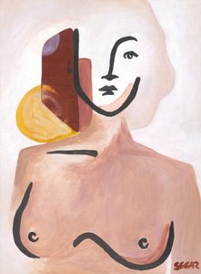Serene abstracte vrouw door Angela Seear