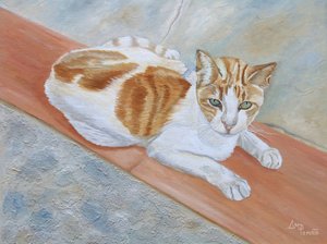 Waakzame oranje tabby door Angeles M. Pomata