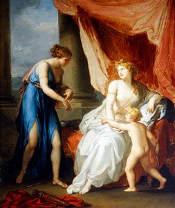 Euphrosyne gewond door Cupido, klagend bij Venus door Angelica Kauffmann
