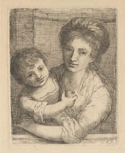 Moeder met een kind dat een appel vasthoudt door Angelica Kauffmann
