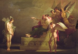 Scène uit de legende van Amour en Psyche door Angelica Kauffmann