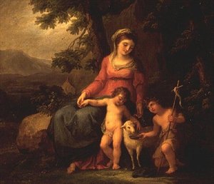 De Maagd Maria met het Christuskind en Johannes de Doper door Angelica Kauffmann