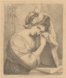 Jonge vrouw in gedachten door Angelica Kauffmann