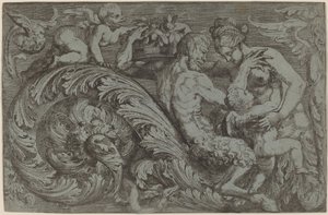 Decoratief Paneel met Mythologische Figuren door Angelo Falconetto