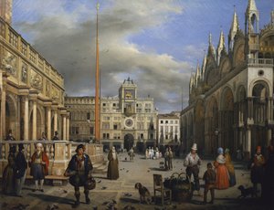 Het Piazza San Marco door Angelo Inganni