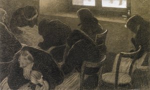Winterse Siësta, ca. 1902 door Angelo Morbelli