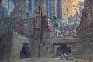 Decorontwerp voor de Opera Aida door Giuseppe Verdi door Angelo Parravicini