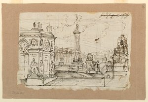 Toneelontwerp, Groep van Antieke Monumenten door Angelo Toselli
