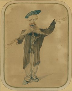 Karikatuur van Telemaco Signorini terugkerend uit Parijs, ca. 1884 door Angiolo Tricca