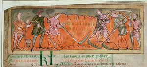 Oogsten, uit een kalender, c.1030 (detail)