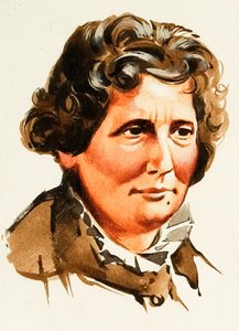 Een scène gebaseerd op de roman De Hut van Oom Tom