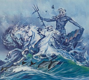 Hippocamps (kleurenlitho)