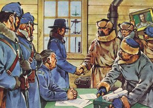 De aankoop van Alaska (kleurenlitho) door Angus McBride