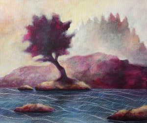De mystieke paarse eilandboom
