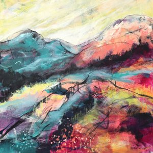 Levendig berglandschap door Ania Witwitzka