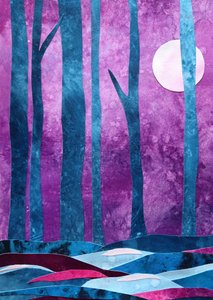 Winterse maanverlichte bos door Ania Witwitzka