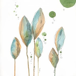 Zachte, abstracte botanische motieven