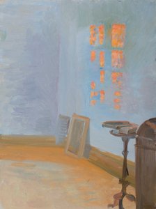 Avondzon in de werkkamer van de kunstenaar in Markvej. door Anna Ancher