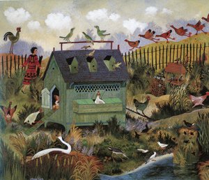 Bezige vogels, 2001 (acryl)