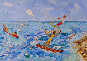 Te hoge Icarus, 2020 (acryl) door Anna Pugh