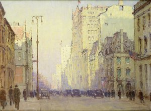 5th Ave, bij 57th Street, ca. 1918 (olieverf op doek) door Anna Richards Brewster