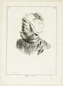Hoofd van Zwarte (profiel) door Anne Claude Philippe Caylus