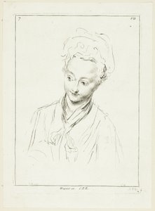 Vrouwenkop (naar rechts gedraaid) door Anne Claude Philippe Caylus