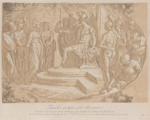 Alexander de Grote bevrijdt Timoclea, ca. 1729-1740 door Anne Claude Philippe de