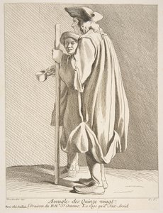 Een blinde man uit het Quinze-Vingts ziekenhuis, 1738 door Anne Claude Philippe de Caylus