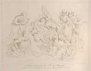 Mozes gered door de dochter van de farao, ca. 1729 door Anne Claude Philippe de Caylus