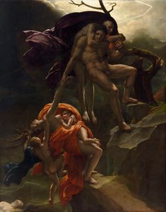 Een zondvloedscène Une scène de déluge, ca. 1806 door Anne Louis Girodet de Roucy Trioson