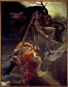 Zondvloedscène. Schilderij door Anne Louis Girodet de Roucy-Trioson (Anne-Louis Girodet de Roucy Trioson) door Anne Louis Girodet de Roucy Trioson