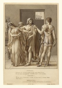 Phaedra wijst de omhelzingen van Theseus af door Anne Louis Girodet de Roucy Trioson
